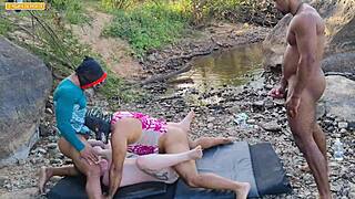 Gangbang with Three Well-Endowed Men!