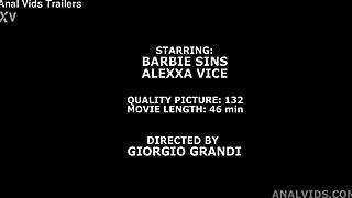 barbie sins and alexxa vice in uk orgy with deep anal and swallow
