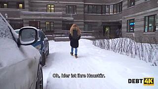how does this russian teen pay her debt with rough sex and doggystyle?