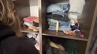 Stepmother Touches Herself While I Watch From Closet, Then I Touch Her Wet Pussy