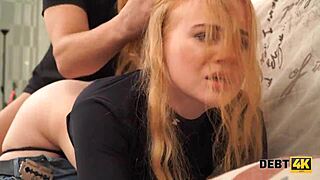 how does this russian teen pay her debt with rough sex and doggystyle?