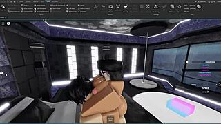 Slut gets intensely fucked by a femboy in rough doggystyle on roblox