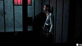 Redhead cougar humiliated in sex escape room, used like a doll with ripped clothes