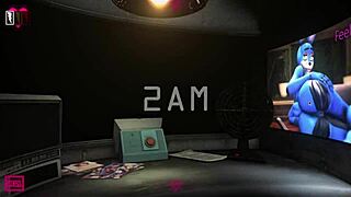 Playing fnaf nightshift with big ass and boobs on display in this nsfw gameplay
