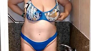 huge natural tits bounce in shower - mariaold