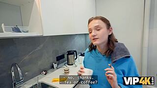 Vip4k Russian College Slut's First Anal with Flexible Couple in Apartment