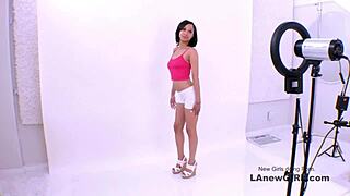 Tiny Brunette Model Teased During Intimate Audition