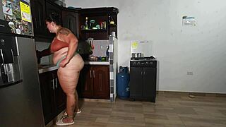 Plumber fucks hot latina in kitchen with huge cock