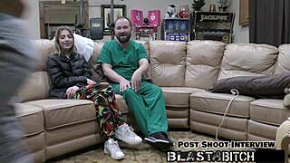 Daisy Bean, petite nurse, gets pussy blasted backstage at hospital.