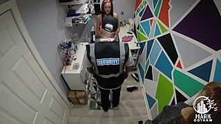 Redhead pornstar Sophie Fox acts as a slut in the shop. She gives pov blowjob and bareback gay sex with big tits.