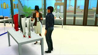 Cinderella milf gets hardcore fucked in the shoe store.