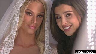 Kylie Helps Bride Emma Relax With Intense Licking And Scissoring