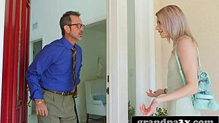 Ugly Old Fart Wants Stepgranddaughter's Pussy To Keep Her Secret