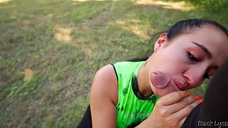 Fitness Trainer Sucks Big Cock Outdoors