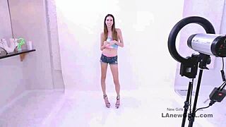 effortless brunette charm gets fucked at a modeling audition with pov and swallow