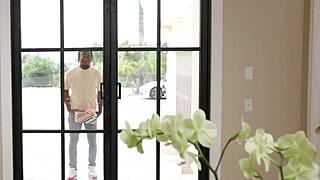 Petite blondie Molly Little surprised by big black cock