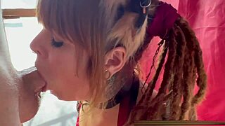 cute cosplayer drools on thick cock in her throat