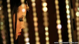 brunette in her black dress looking mature and sexy