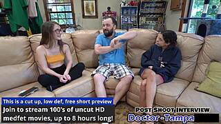 Dr. Tampa performs relaxed gynecological examination on Mira Monroe