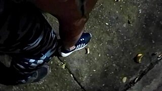 cheating wife sucks and fucks stranger outdoor before he creampies her in the hotel