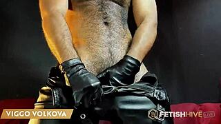 fetishhivelive - viggo volkova - robust and hairy stud gets freaky with leather