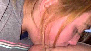 Hey, watch this blonde babe deepthroat sloppy and cum in mouth