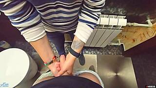 stranger again cum in my panties in restaurants toilet