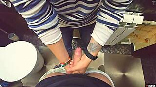 stranger again cum in my panties in restaurants toilet