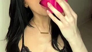 Cute amateur slut masturbates solo with dildo on webcam 😍