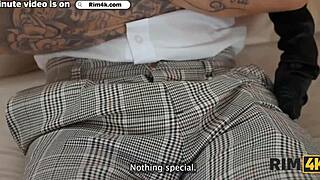 in the world of rim4k, a blonde nerd lies back in luxury, getting her ass licked for the first time