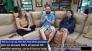 Dr. Tampa performs relaxed gynecological examination on Mira Monroe