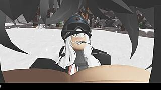 Detailed Exploration Of A Snowy Forest With Blonde In Nature