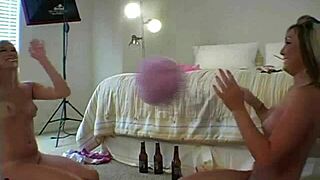 Lesbian babes play ball nude in orgasmic photoshoot close-ups!