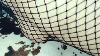 Amateur milf enjoys anal doggystyle in stockings at home