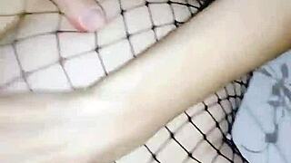 Amateur milf enjoys anal doggystyle in stockings at home