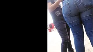 Passionate Latina's Tight Jeans Tease