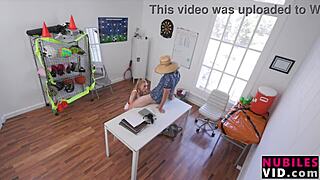 Cheerleader Caught by Coach Not Wearing Panties