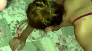 amateur gives sloppy blowjob at home