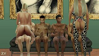 nevaeh and her teacher paula are getting gangbanged by big black cocks