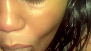 Raw sloppy blowjob milking balls intensely