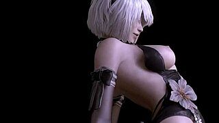 Intriguing cosplay of Eve Yorha 2B in Stellar Blade costumes with riding poses and big features