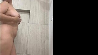 I am a degenerate wife stripping naked in front of the camera and taking a shower, feeling so slutty and wet.