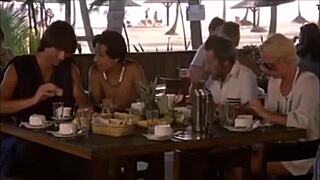 French amateur in satin lingerie performs clothed deepthroat.