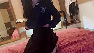 Beautiful Student In A Skirt And Uniform Gets Fucked After Showing Her Delicious Ass