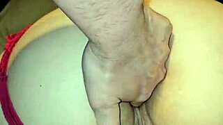 Red thong with big cheeks and pussy