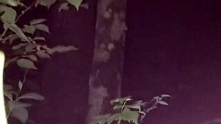 Sneaky outside creampie ending