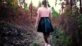 she just pulled up her panties after creampie in a park