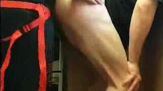 pegging boyfriend's ass in kitchen and bathroom