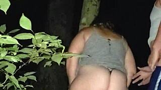 Sneaky outside creampie ending