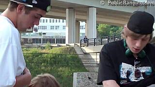 beautiful teen 18+ girl in public swx threesome part 4